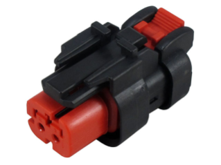 2-Pos Female Socket Connector, Wire-to-Wire, Crimp, PBT, Red