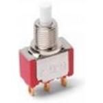 SPDT Momentary Pushbutton Switch, 1A 120VAC, PC Pins