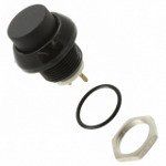 Switch Push Button N.O. SPST Flat Round Button 5A 48VAC 48VDC Momentary Contact Panel Mount/Through Hole PC Pins