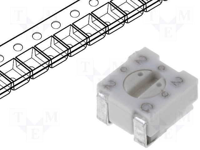 Cermet Trimmer Potentiometer, 500R, 20%, 125mW, 1 Turn, SM
