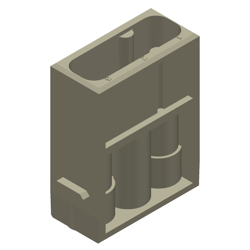 3-Pos Male Rectangular Connector, 40A, 690V, Silver, Crimp