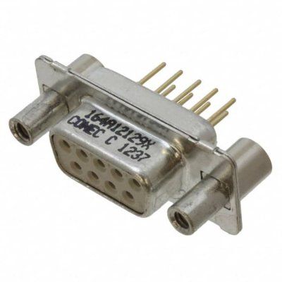 9-pos D-Sub Socket, Female, Solder, Straight, 125V, 7.5A