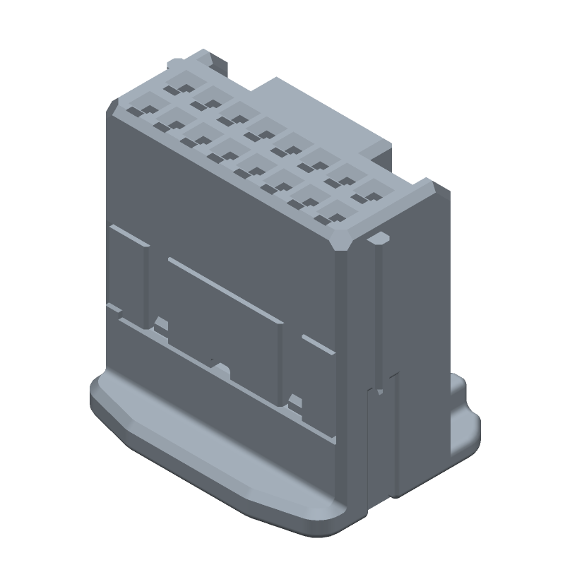 16 Pos Wire-to-Wire Plug Housing, PBT, Black