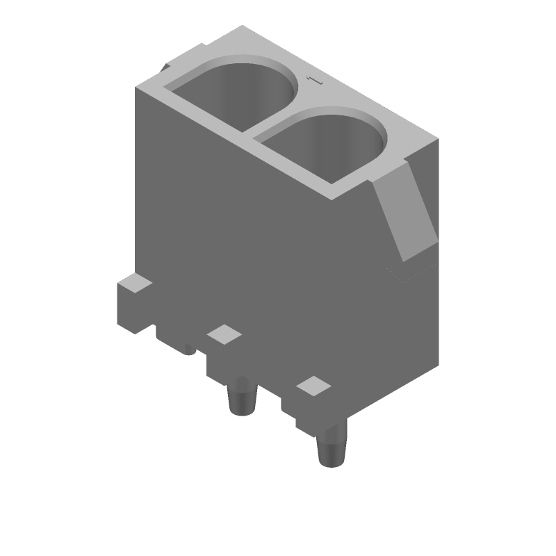 2 Pos Power Connector, 19A, 600V, 6.35mm Pitch, Female Socket, Solder, Thru-Hole