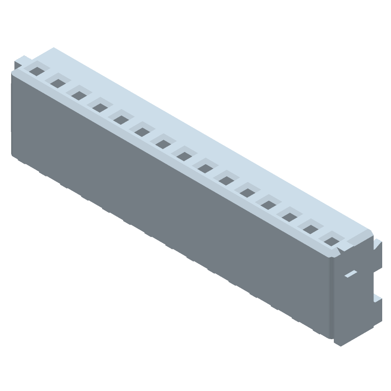 15 Pos Rectangular Wire Housing, 2A, 50V, Crimp, Female Socket