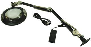 MAGNIFIER, INSPECTION, ILLUMINATED, 2.25X; Arm Length:43; Tool Body Material:Steel; Magnification:2.25X; Supply Voltage:240V