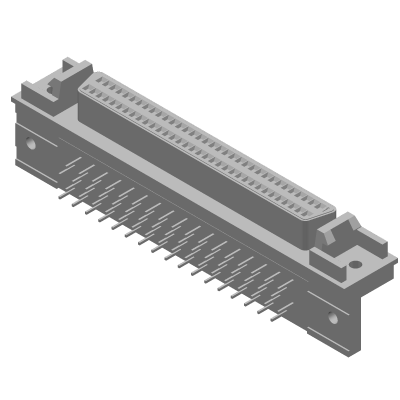 68 Pos 2 Row RA RCPT, Shielded, Gold/Tin/Lead, Thermoplastic, Through Hole