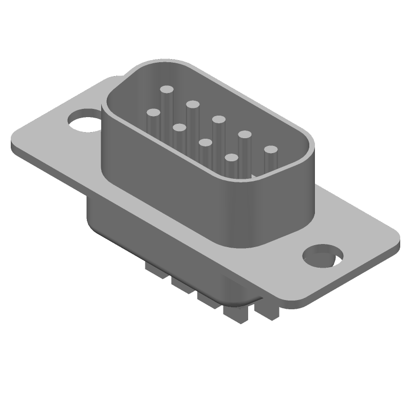 D-Sub 9 Pos Male Solder ST 250V 3A