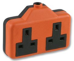 PRO ELEC         0139-OR             13A Rubberised Extension Socket, 2-Way, Orange