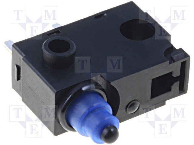 Switch Snap Action N.O. SPST Pin Plunger 0.1A 30VDC 1.5N Thru-Hole PC Pins