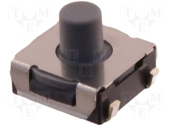 SPST Tactile Switch, 50mA, 12VDC, SMD, Straight