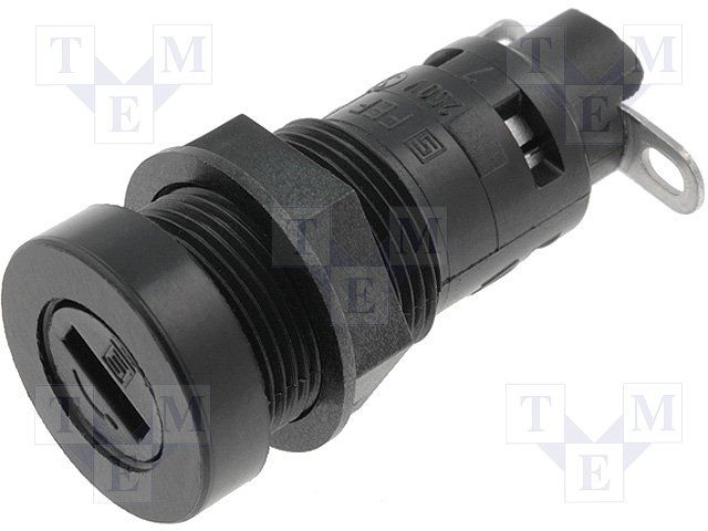 10A 250V Fuse Holder, 5x20mm, Panel Mount, Illuminated