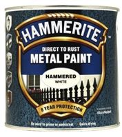Hammerite White 2.5L Hammered Finish Galvanising Paint & Spray For Use With Anti-Corrosion