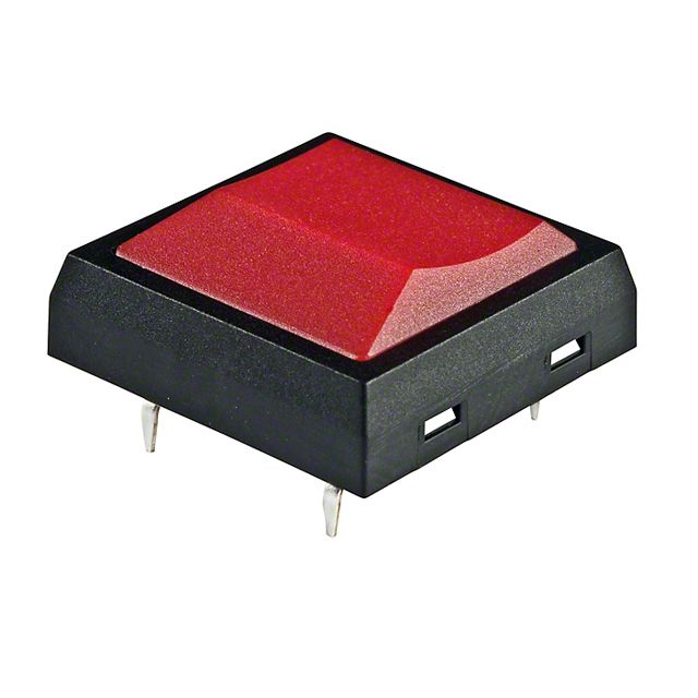 SPST-NO Tactile Switch, 0.05A 24VDC, Through Hole, Red Square Button