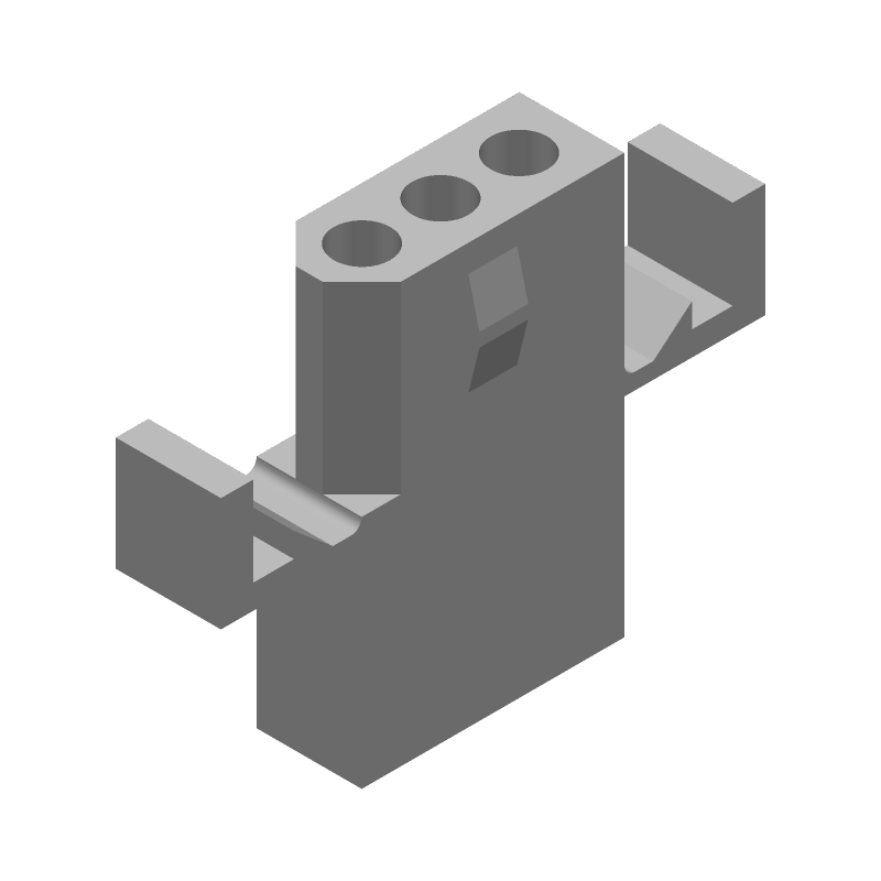 3 Pos Wire Housing, 19A, 600V, Crimp, Straight, Panel Mount