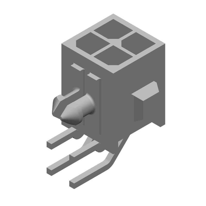 4 Pos Power Connector, 5A, 250V, Wire-to-Board, RA Header, Tin