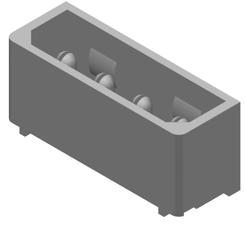 4 Pos Rectangular Power Connector, Male, 10A, 250V, Solder