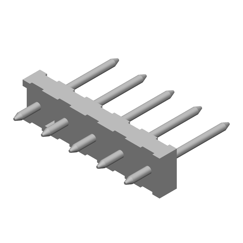 5 Pos Rectangular Power Connector, 7A, 250V, Straight, Through Hole