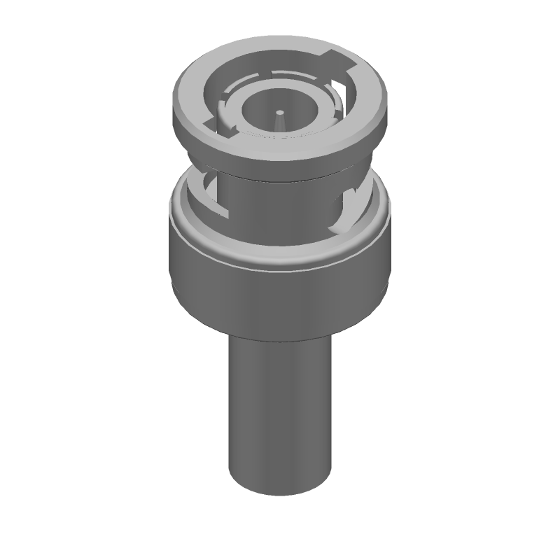 50R BNC Plug, Male, Crimp, Gold Plated, 4GHz, 500V