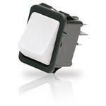 DPST Rocker Switch, 20A 250VAC, Quick Connect, Curved Actuator