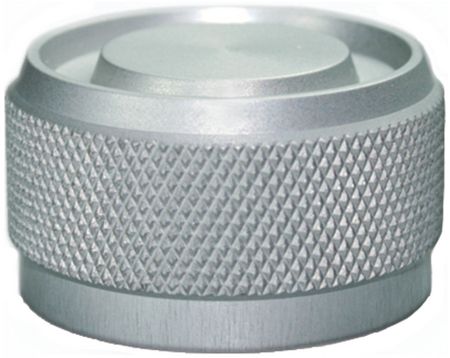 Aluminium Knob silver 28.6 mm, K1-RB-S60, Elma