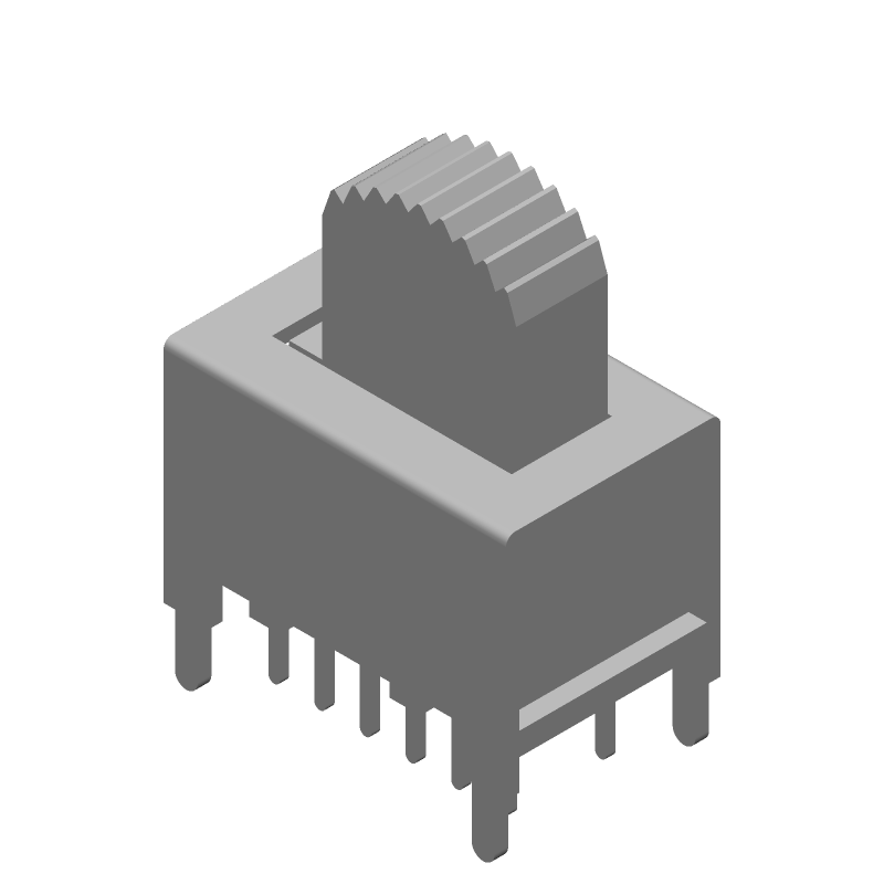 4PDT Slide Switch, 0.3A 125VAC, PC Pins, Thru-Hole