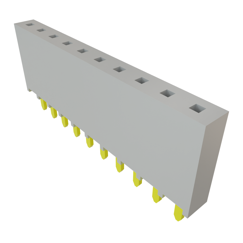 10 Pos 2.54mm Pitch Female Socket Header, Vertical, Solder, 6.9A