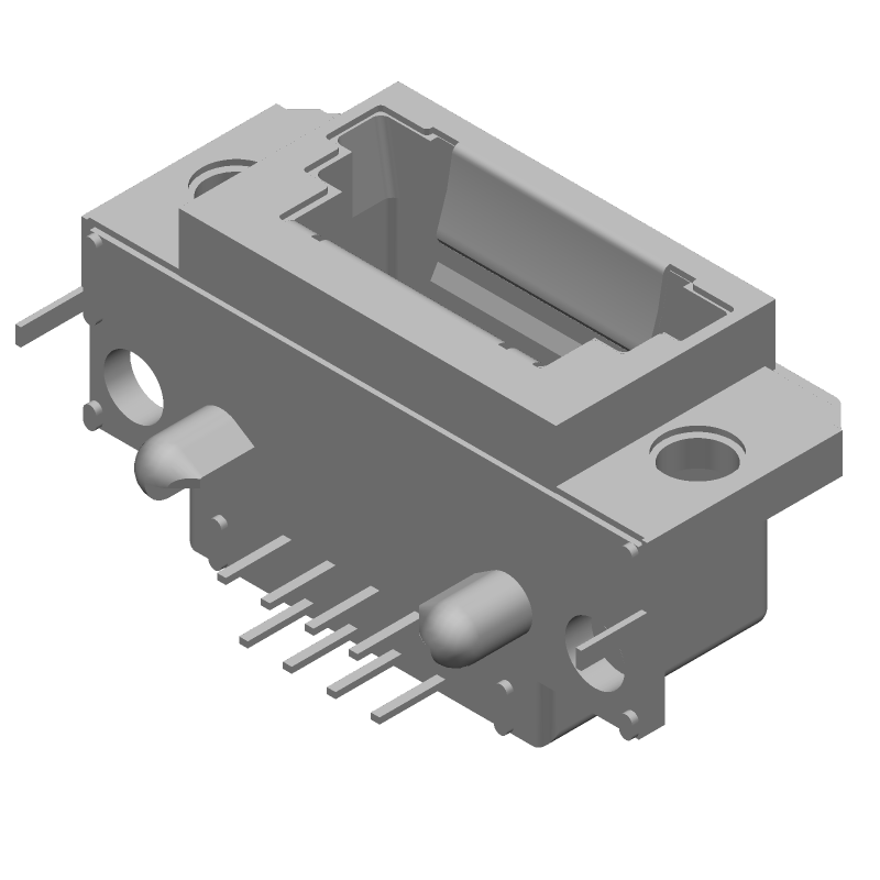 RJ11 Connector, 8 Pos, Shielded, Right Angle, Solder, 1 Port