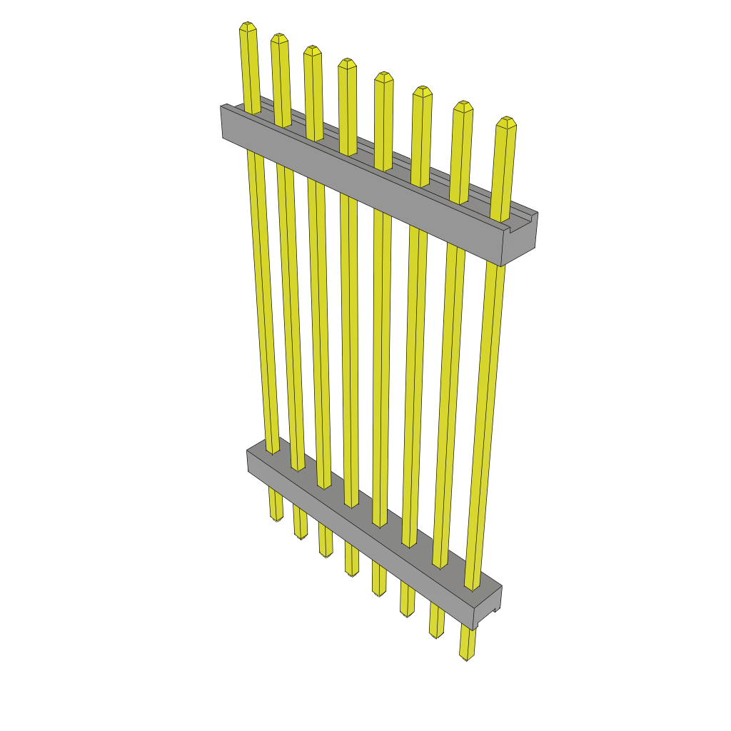 8-Contact HDR Board Stacker, 2mm Pitch, 1 Row, Through Hole Mount