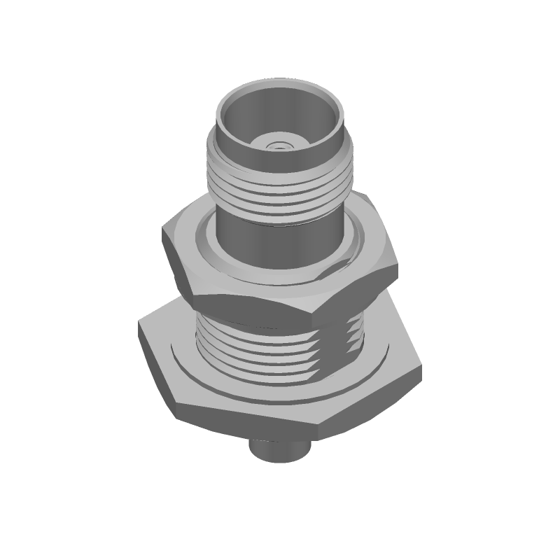 Female TNC RF Connector, Bulkhead Mount, 15GHz, 50R, Gold Plated