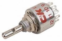 Rotary Switch, DP6T, 6 Pos, 30° Index, 250mA, 125VAC/28VDC, SS Actuator