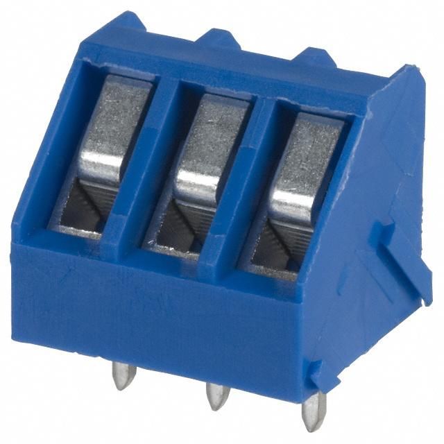 3 Pos Terminal Block, 15A, 300V, Thru-Hole, Brass