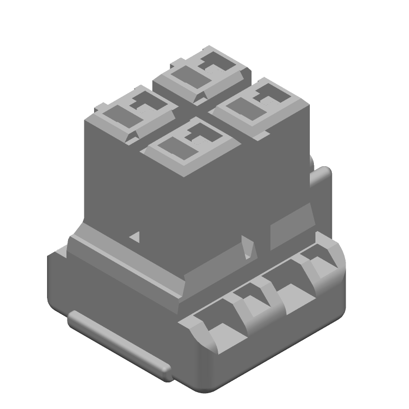 4 Pos 5mm Crimp Wire Housing, Straight, Nylon, UL94 V-0