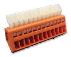 12 Pos 2.54mm Solder Terminal Block, 6A, 150V, Orange