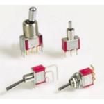 Switch Toggle ON None ON DPDT Round Lever PC Pins 20VAC 20VDC 0.4VA PC Mount