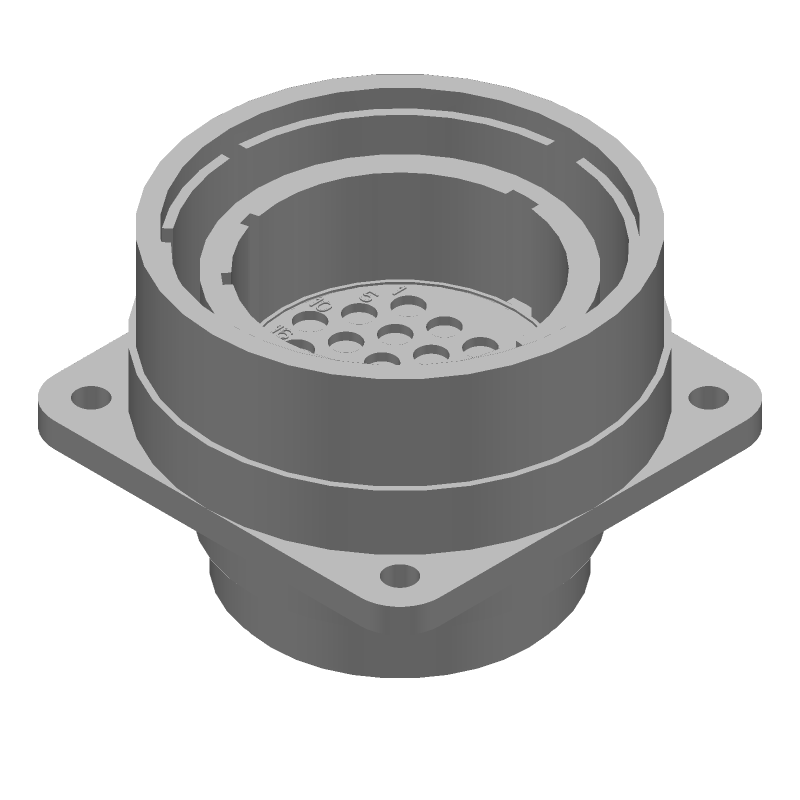 24 Pos Circular Crimp Receptacle, Size 28, IP65, Black