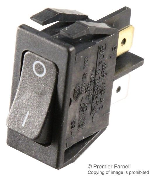 Switch Rocker ON OFF DPST Quick Connect Curved Rocker 16A 250VAC 1491.4VA