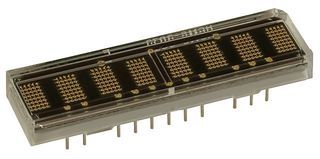 Orange 5x7 Dot Matrix LED Display, 8-Char, Parallel Interface, 5V