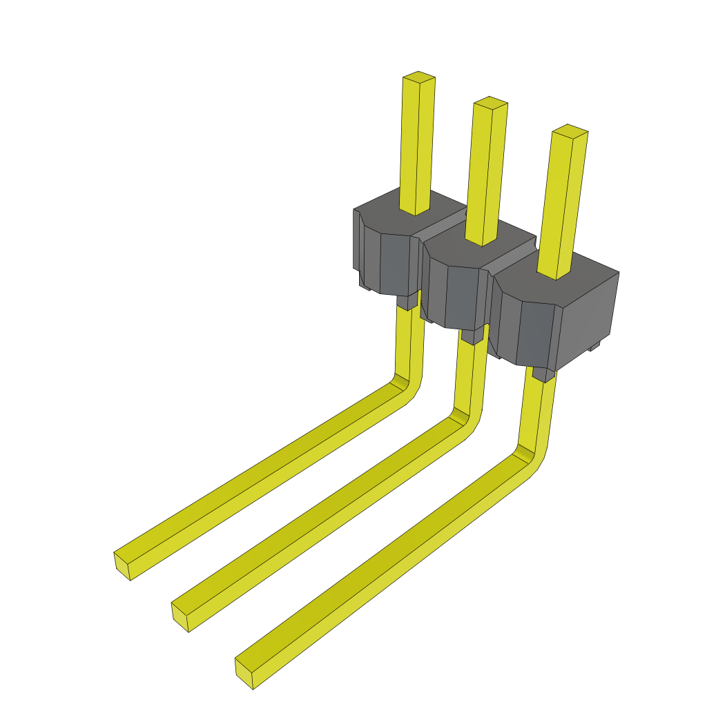 Unshrouded 3-Contact Header, HDR, 2.54mm Pitch, Through Hole Mount