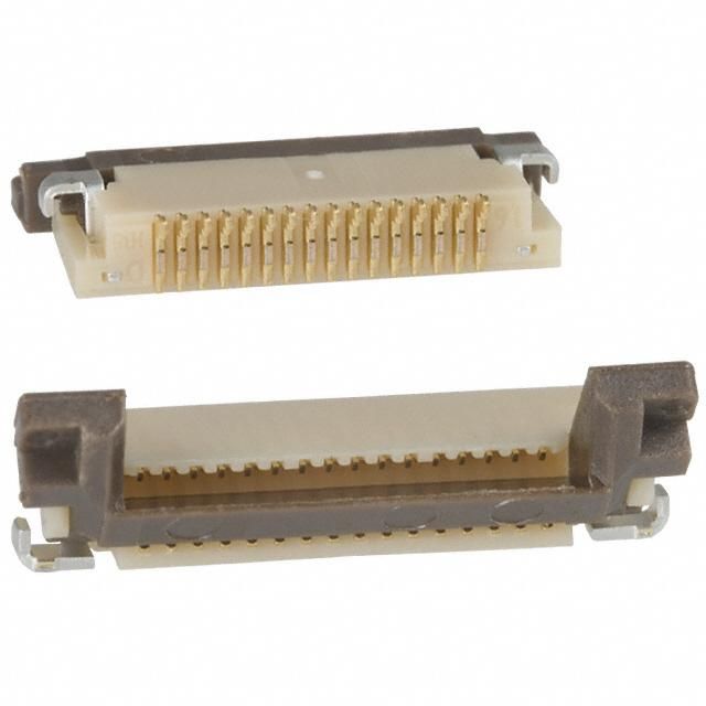 FFC/FPC Connector, 16 Pos, 0.5mm, RA, SMT, Gold