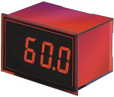 Red LED Panel Meter, 80-264Vrms, 50mA Leakage