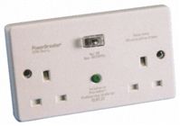 Power Breaker PowerBreaker H 13A, BS Standard fixing, Passive, 2 Gang RCD Socket, Urea Formaldehyde, Surface Mount