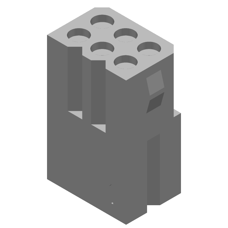 6 Pos Receptacle, Wire-to-Wire, 7A, 250V, Crimp