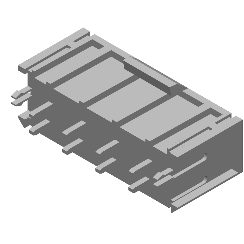 4-Pos Male Power Connector, 18A, 600V, Solder, Through Hole