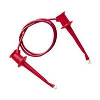 Mini Hook Test Leads, 18", 5A, 300V, Gold Plated Copper, Black PVC