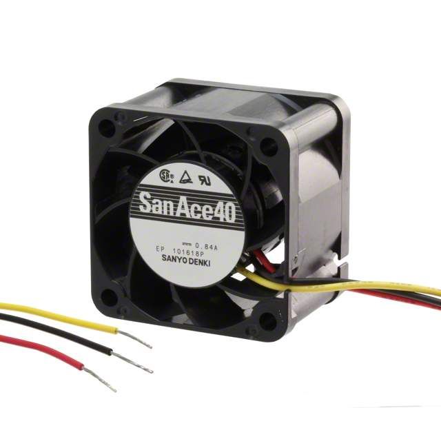 12V DC Axial Fan, 40x40x28mm, 19.1CFM, 14500RPM, Ball Bearing