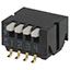 4-Pos SPST Rotary Slide DIP Switch, Piano Actuator, Gold Plated