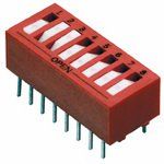 8-Pos SPST Rotary DIP Switch, 0.15A 30VDC, Thru-Hole PC Pins