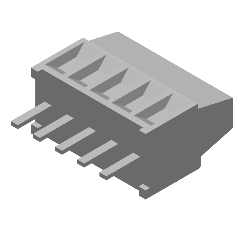 5 Pos 2.54mm Pitch Screwless Terminal Block, 10A, 150V, Green