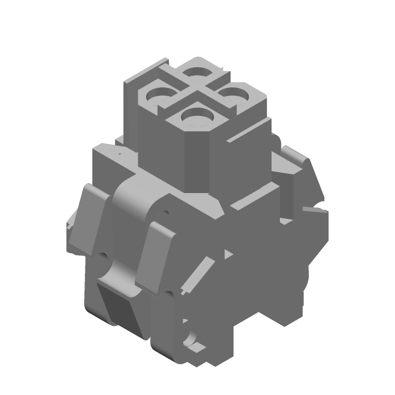 4 Posn Rectangular Connector, 13A, 600V, Wire-to-Wire, Crimp